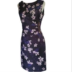 Ivanka Trump Scuba Floral Starburst Zip Dress